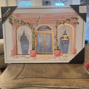 Crystal Luxe Desginee  Storefront canvas Art with Gold pink and Blue Details